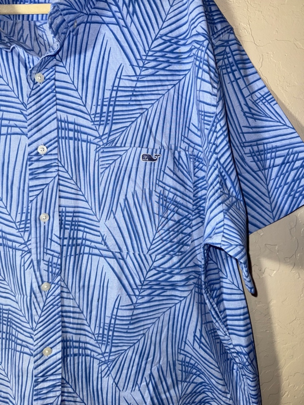 Vinyard vines 2xb blue tropical print short sleeve button up shirt - Picture 2 of 6